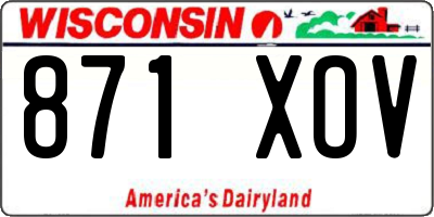 WI license plate 871XOV