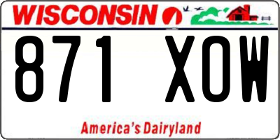 WI license plate 871XOW