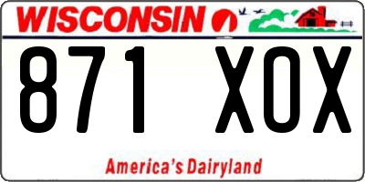 WI license plate 871XOX