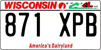 WI license plate 871XPB