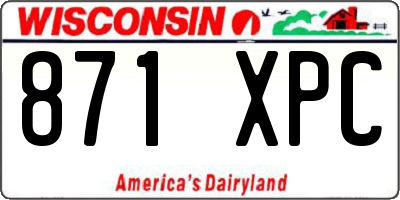 WI license plate 871XPC