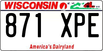 WI license plate 871XPE