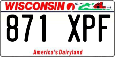 WI license plate 871XPF
