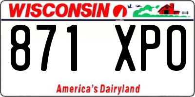 WI license plate 871XPO