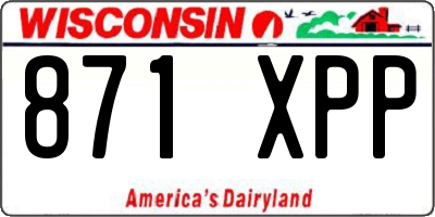 WI license plate 871XPP