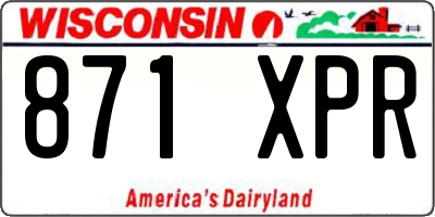 WI license plate 871XPR
