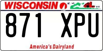 WI license plate 871XPU