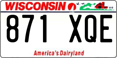 WI license plate 871XQE