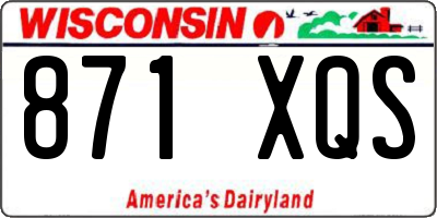 WI license plate 871XQS