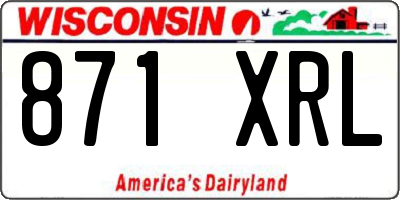 WI license plate 871XRL