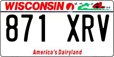 WI license plate 871XRV