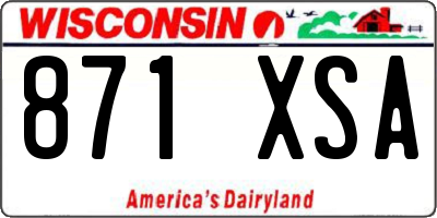 WI license plate 871XSA