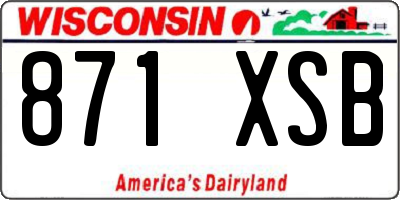 WI license plate 871XSB