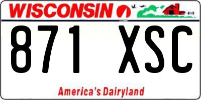 WI license plate 871XSC