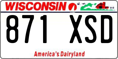 WI license plate 871XSD
