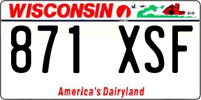 WI license plate 871XSF