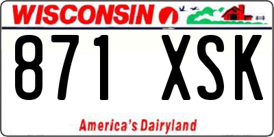 WI license plate 871XSK