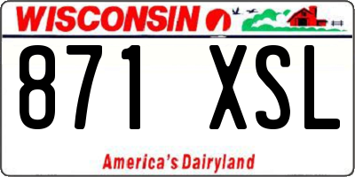 WI license plate 871XSL