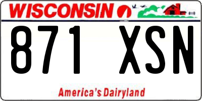 WI license plate 871XSN