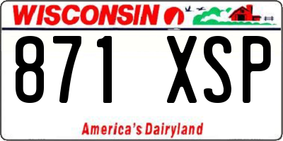 WI license plate 871XSP