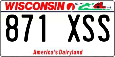 WI license plate 871XSS