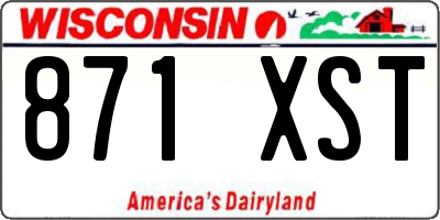 WI license plate 871XST