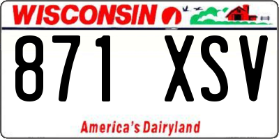 WI license plate 871XSV
