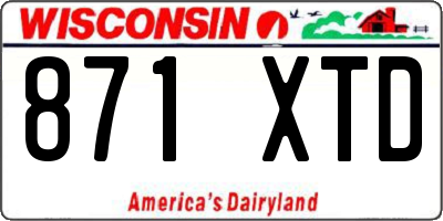 WI license plate 871XTD