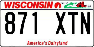 WI license plate 871XTN
