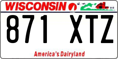 WI license plate 871XTZ