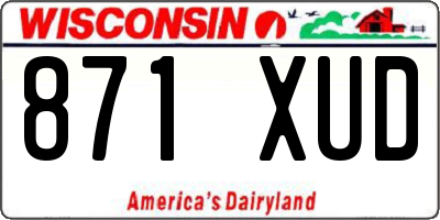 WI license plate 871XUD