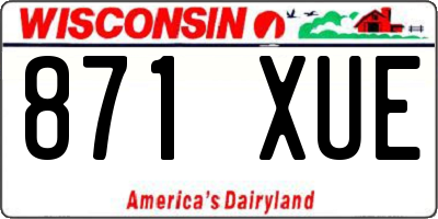 WI license plate 871XUE