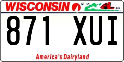 WI license plate 871XUI