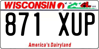 WI license plate 871XUP