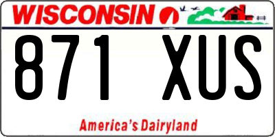 WI license plate 871XUS