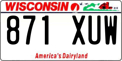 WI license plate 871XUW