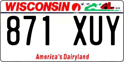 WI license plate 871XUY