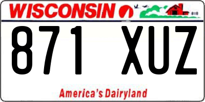 WI license plate 871XUZ