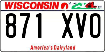 WI license plate 871XVO