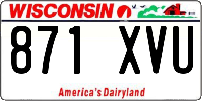WI license plate 871XVU