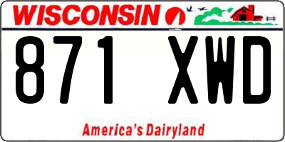 WI license plate 871XWD