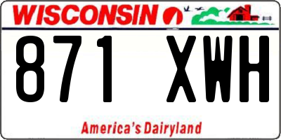WI license plate 871XWH