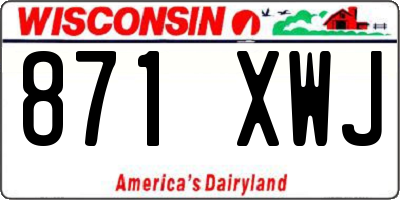 WI license plate 871XWJ