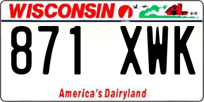 WI license plate 871XWK