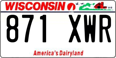 WI license plate 871XWR