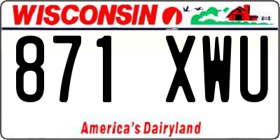 WI license plate 871XWU