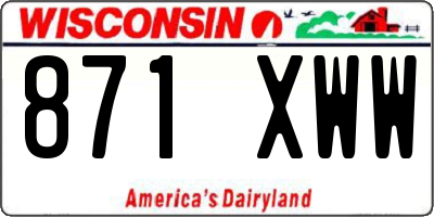 WI license plate 871XWW