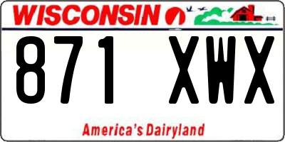 WI license plate 871XWX
