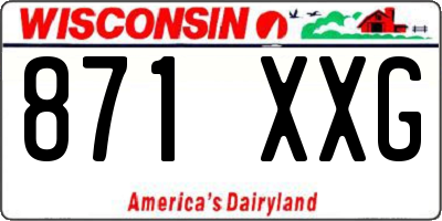 WI license plate 871XXG