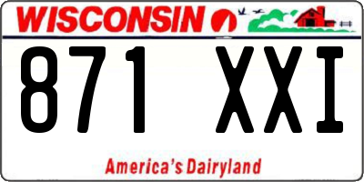 WI license plate 871XXI